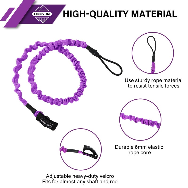 LINGVUM Kayak Paddle Leash Stretchable Paddle Strap Coiled Lanyard Rope for Kayaking Canoing Boating, Fishing Poles Rods, Kayak Paddle Accessories - Image 3